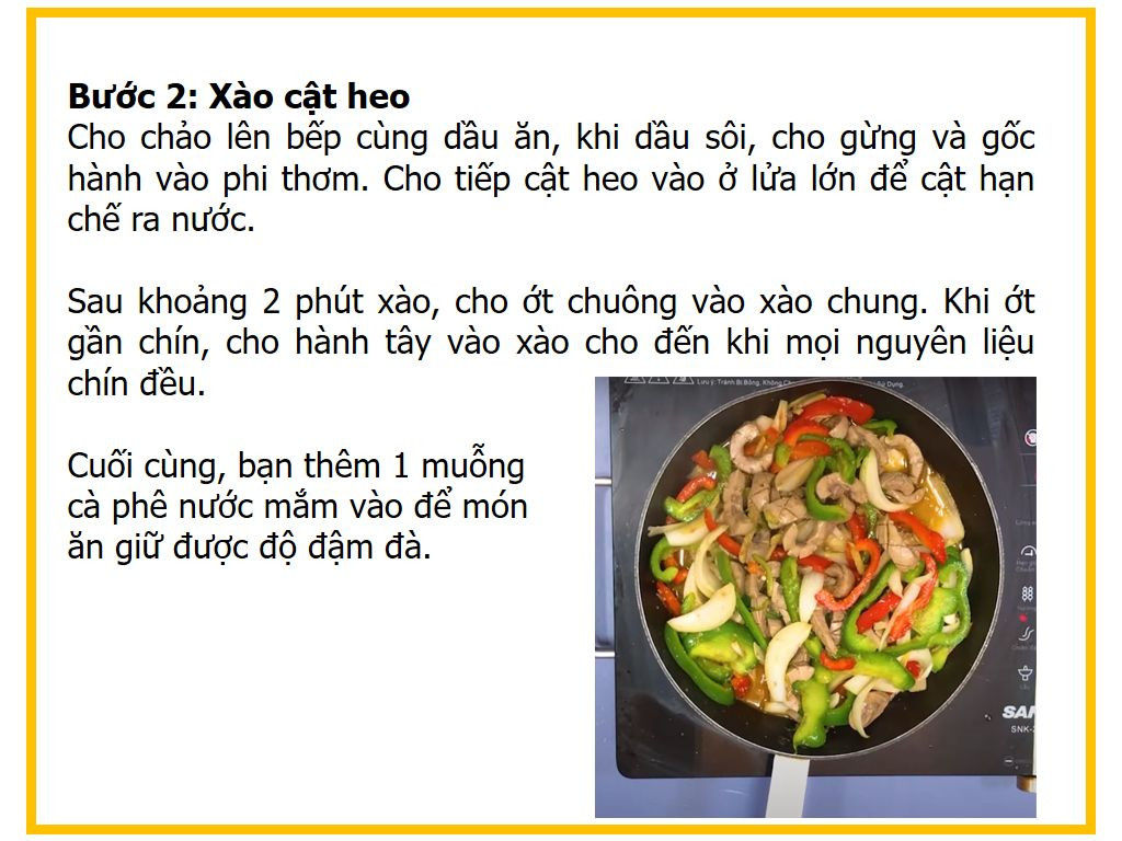 Công thức nấu Cật heo xào ớt chuông ngon tuyệt, không bị hôi