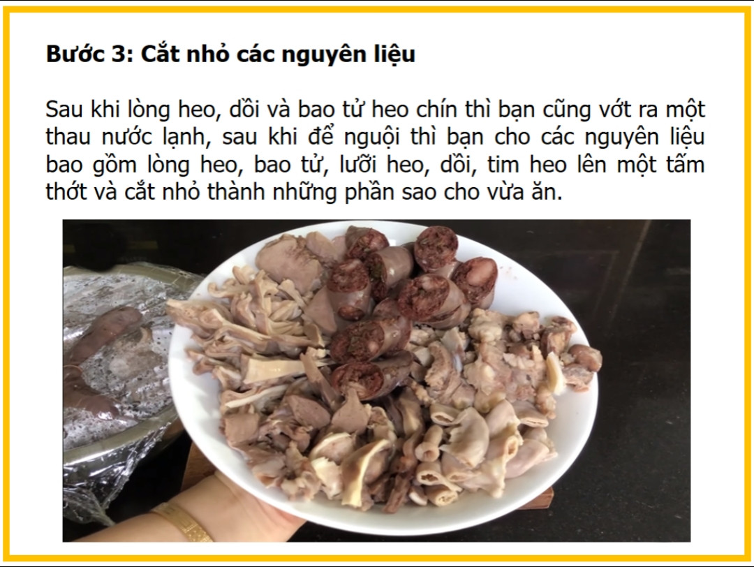 Công thức nấu cháo lòng dồi huyết với tim, lưỡi và bao tử heo