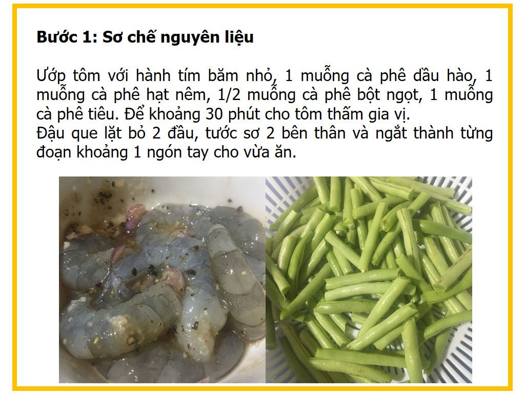 Công thức nấu Đậu que xào tôm tươi giòn ngon, đơn giản