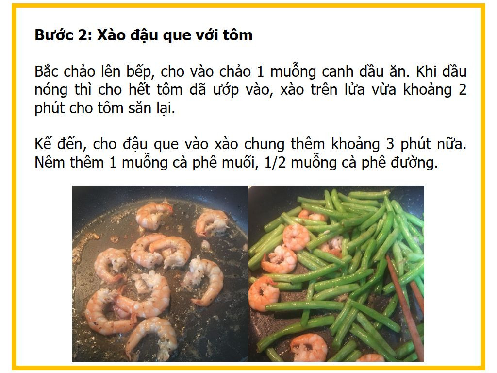 Công thức nấu Đậu que xào tôm tươi giòn ngon, đơn giản