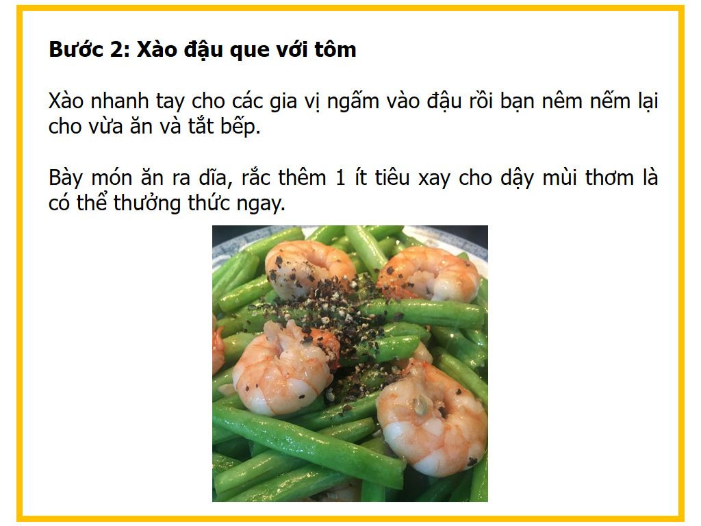 Công thức nấu Đậu que xào tôm tươi giòn ngon, đơn giản