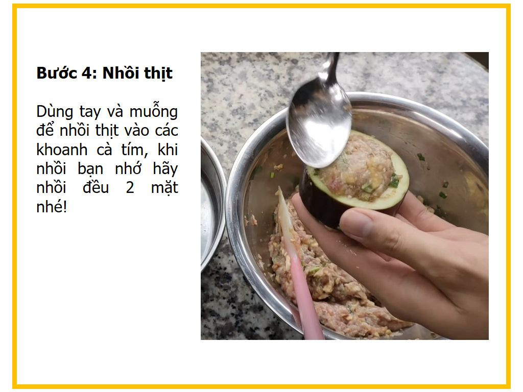 Công thức nấu món Cà tím nhồi thịt kho