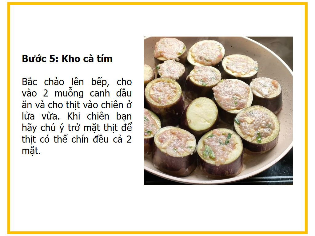 Công thức nấu món Cà tím nhồi thịt kho