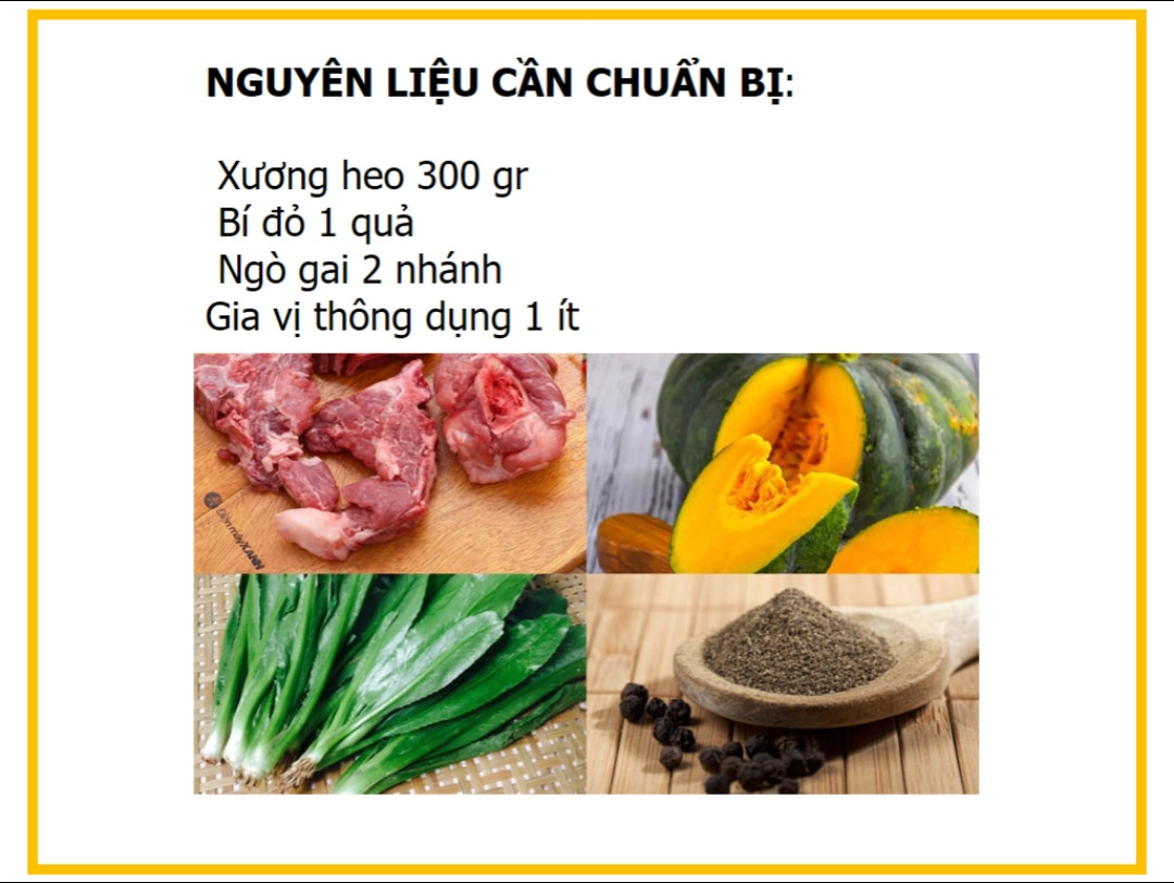 Công thức nấu món canh bí đỏ hầm xương heo ngon, nước ngọt thanh