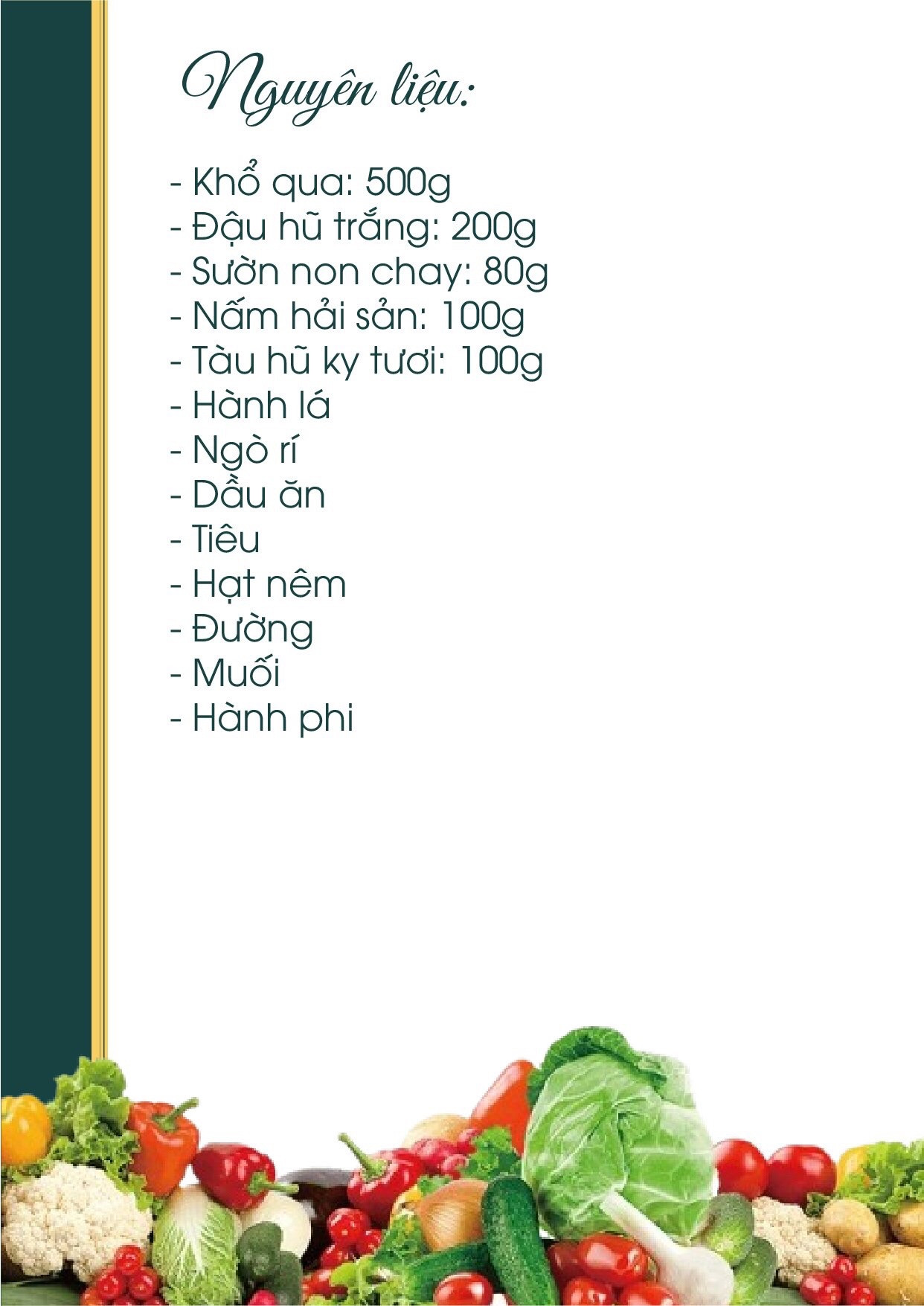 Công thức nấu món Canh Khổ Qua Nhồi Chả Chay ngon miệng