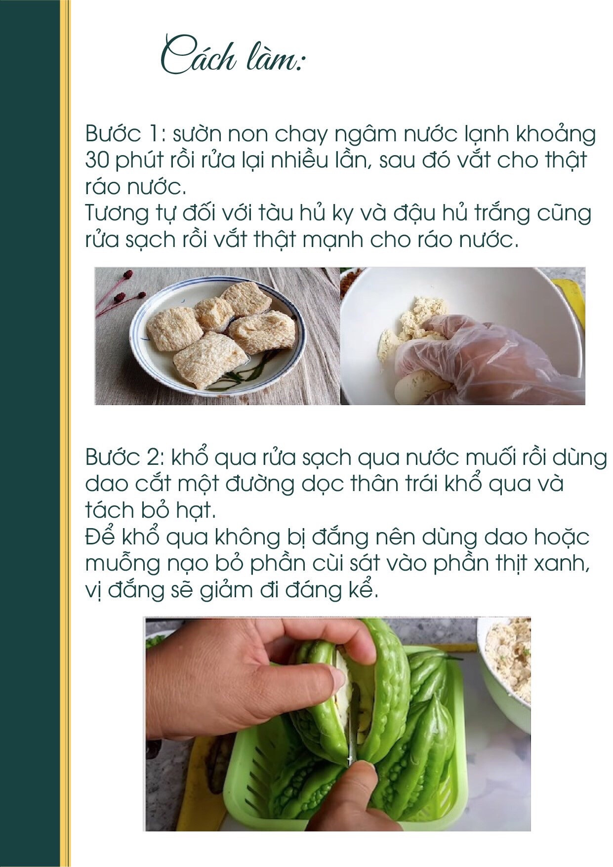 Công thức nấu món Canh Khổ Qua Nhồi Chả Chay ngon miệng