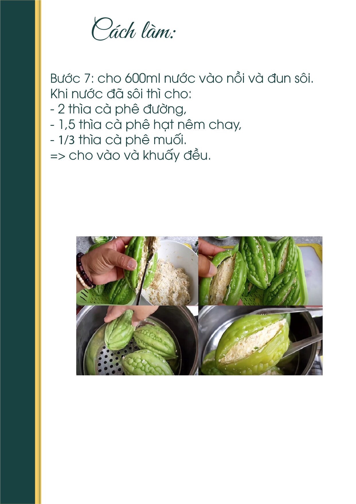 Công thức nấu món Canh Khổ Qua Nhồi Chả Chay ngon miệng