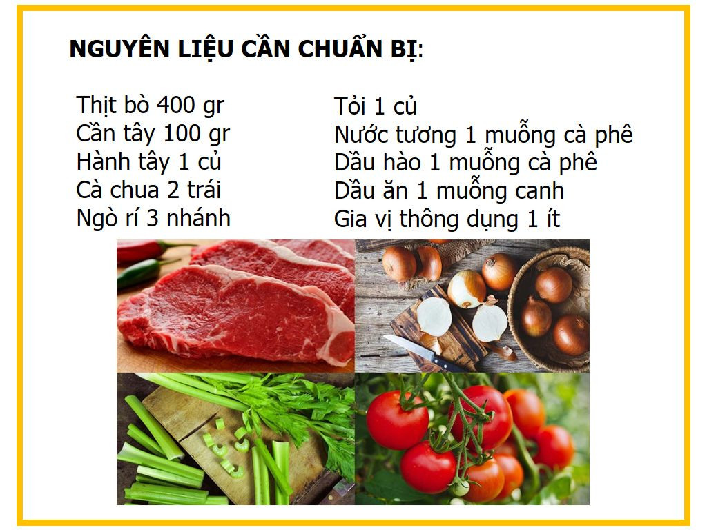 Công thức nấu món Thịt bò xào hành cần tây thơm ngon