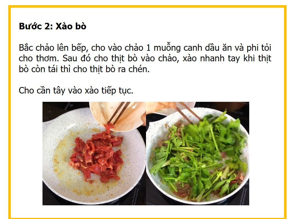 Công thức nấu món Thịt bò xào hành cần tây thơm ngon