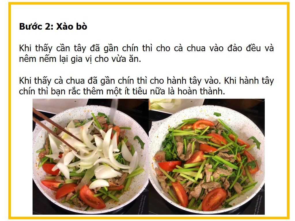Công thức nấu món Thịt bò xào hành cần tây thơm ngon