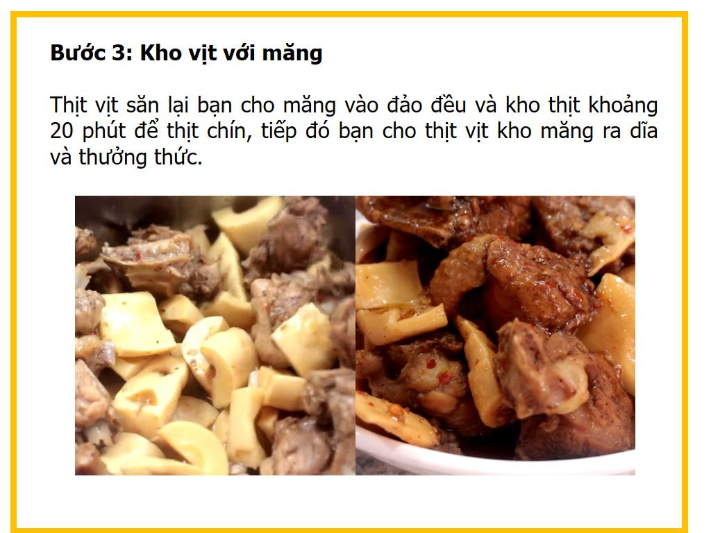 Công thức nấu món Vịt kho măng