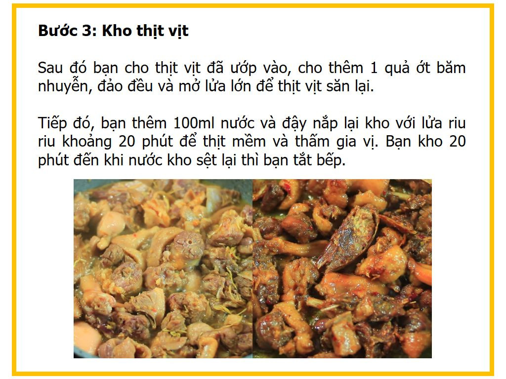 Công thức nấu món Vịt kho sả ớt truyền thống với nguyên liệu tươi ngon