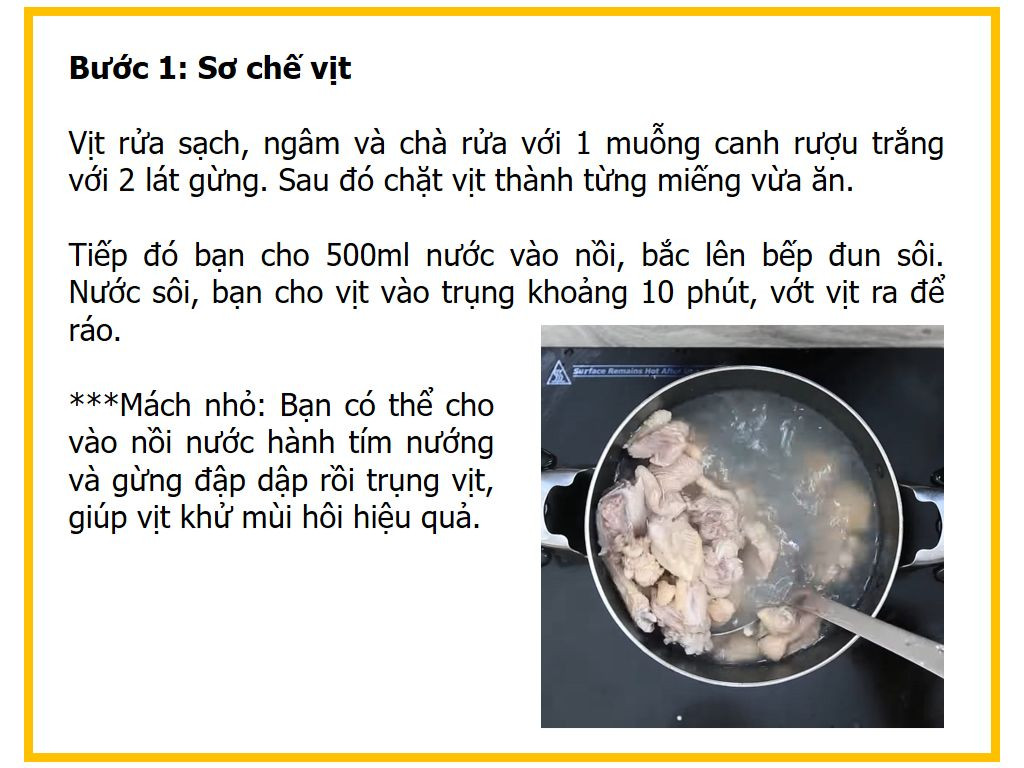 Công thức nấu món Vịt kho tiêu ngon tuyệt