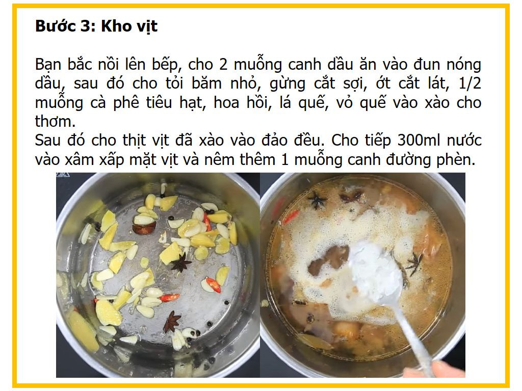 Công thức nấu món Vịt kho tiêu ngon tuyệt