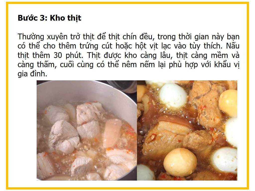 Công thức nấu Thịt kho trứng muối với thịt heo, nước dừa và gia vị đặc trưng