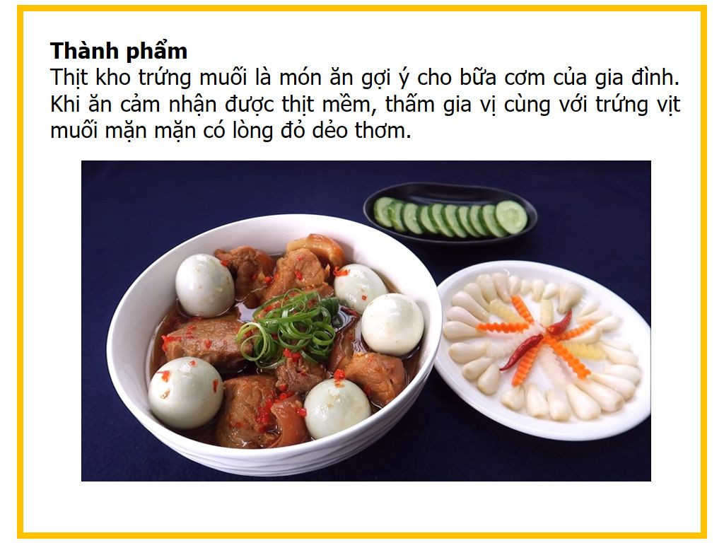 Công thức nấu Thịt kho trứng muối với thịt heo, nước dừa và gia vị đặc trưng