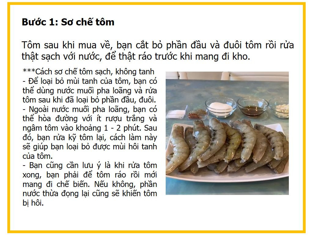 Công thức nấu Tôm kho tiêu nước dừa ngon miệng