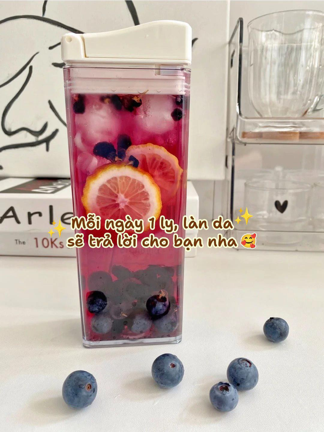 Công thức nước detox Việt quất, dâu tằm, hắc kỷ tử và chanh vàng mát lạnh cho ngày hè