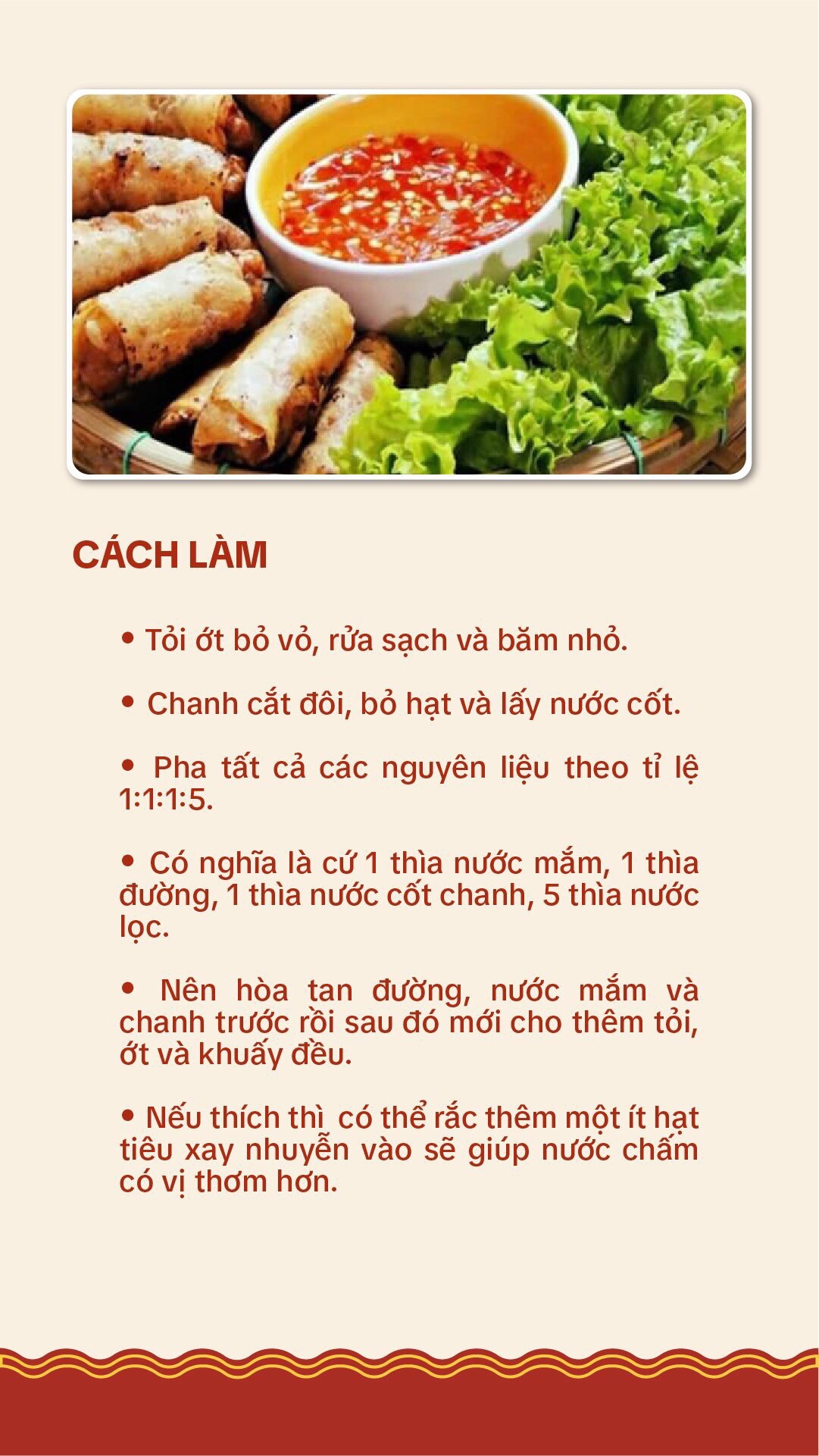 Công thức nước mắm chấm bánh đa nem (chả giò) ngon tuyệt vời
