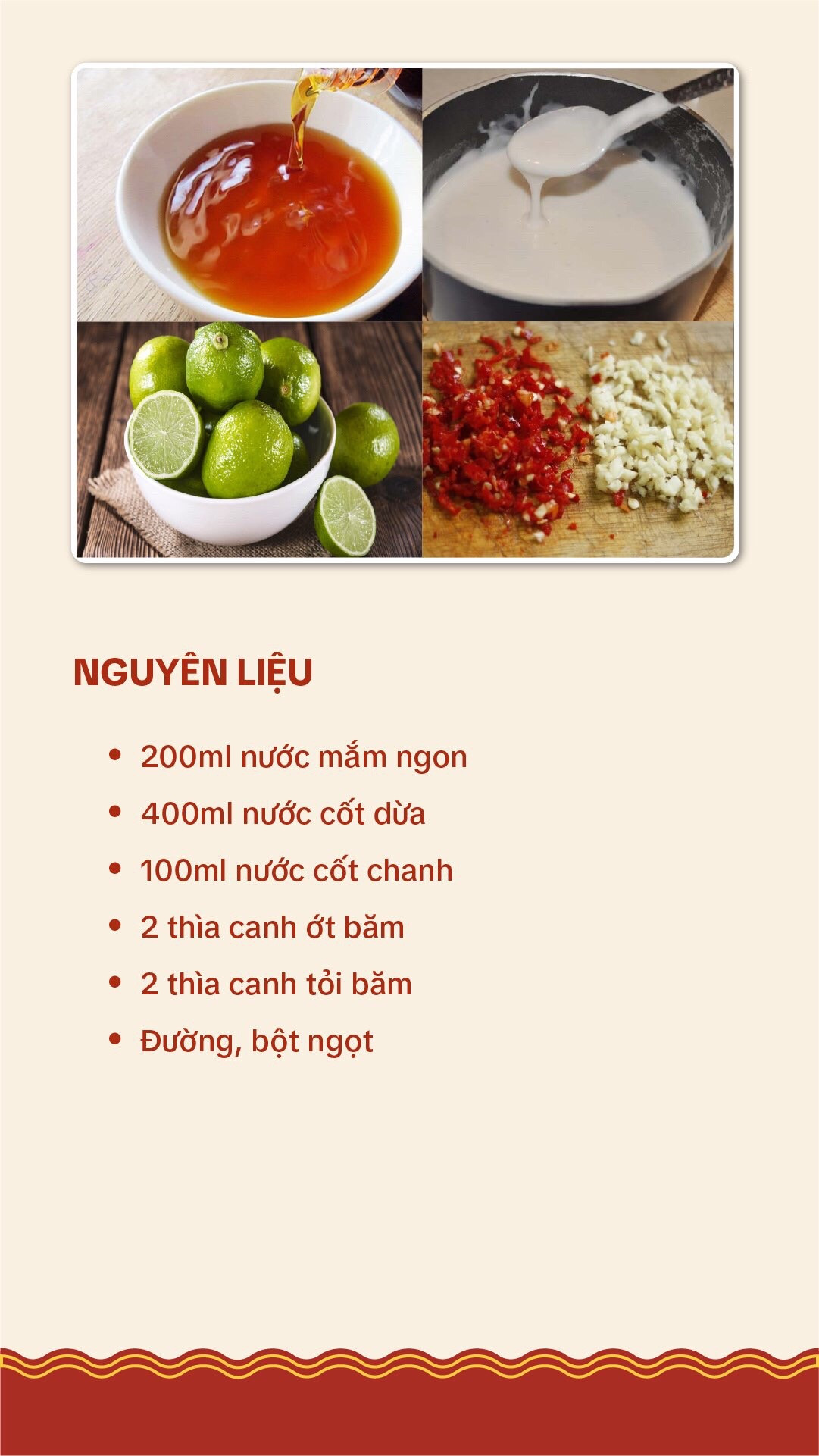 Công thức nước mắm chấm bánh xèo tôm nhảy đặc biệt với cốt dừa