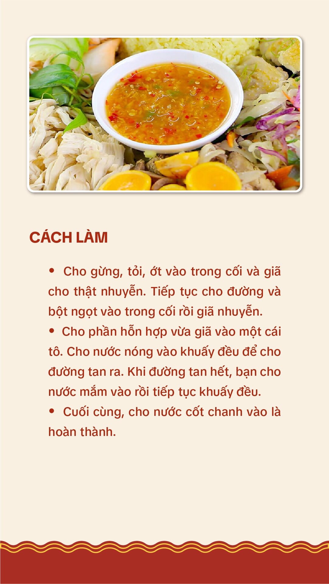 Công thức nước mắm gừng chấm thịt vịt, thịt gà và các loại hải sản