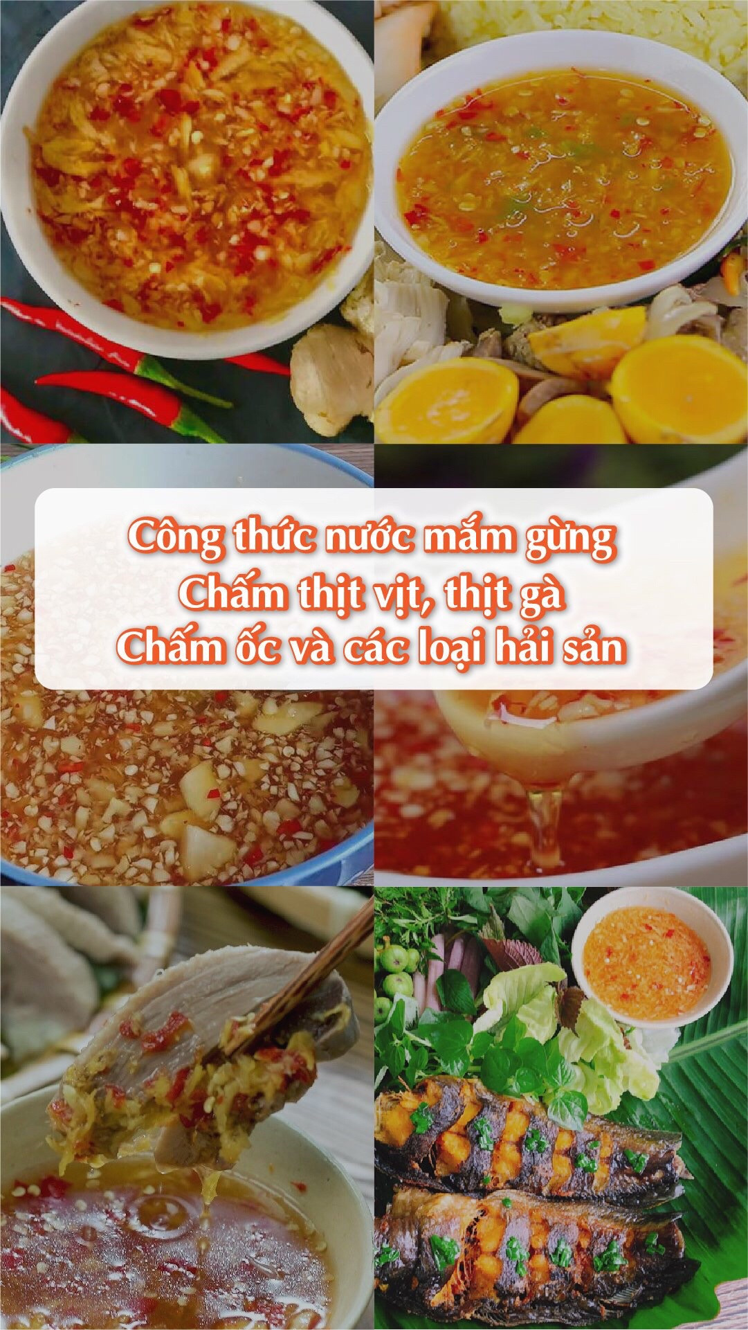 Công thức nước mắm gừng chấm thịt vịt, thịt gà và các loại hải sản