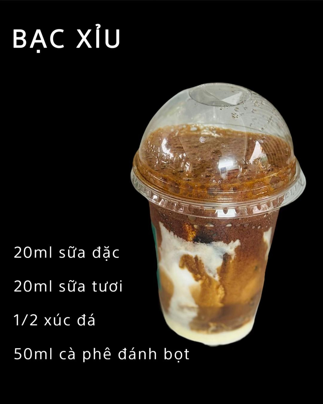 Công thức pha chế Cà phê kem muối, Bạc xỉu và Sữa tươi cà phê sương sao