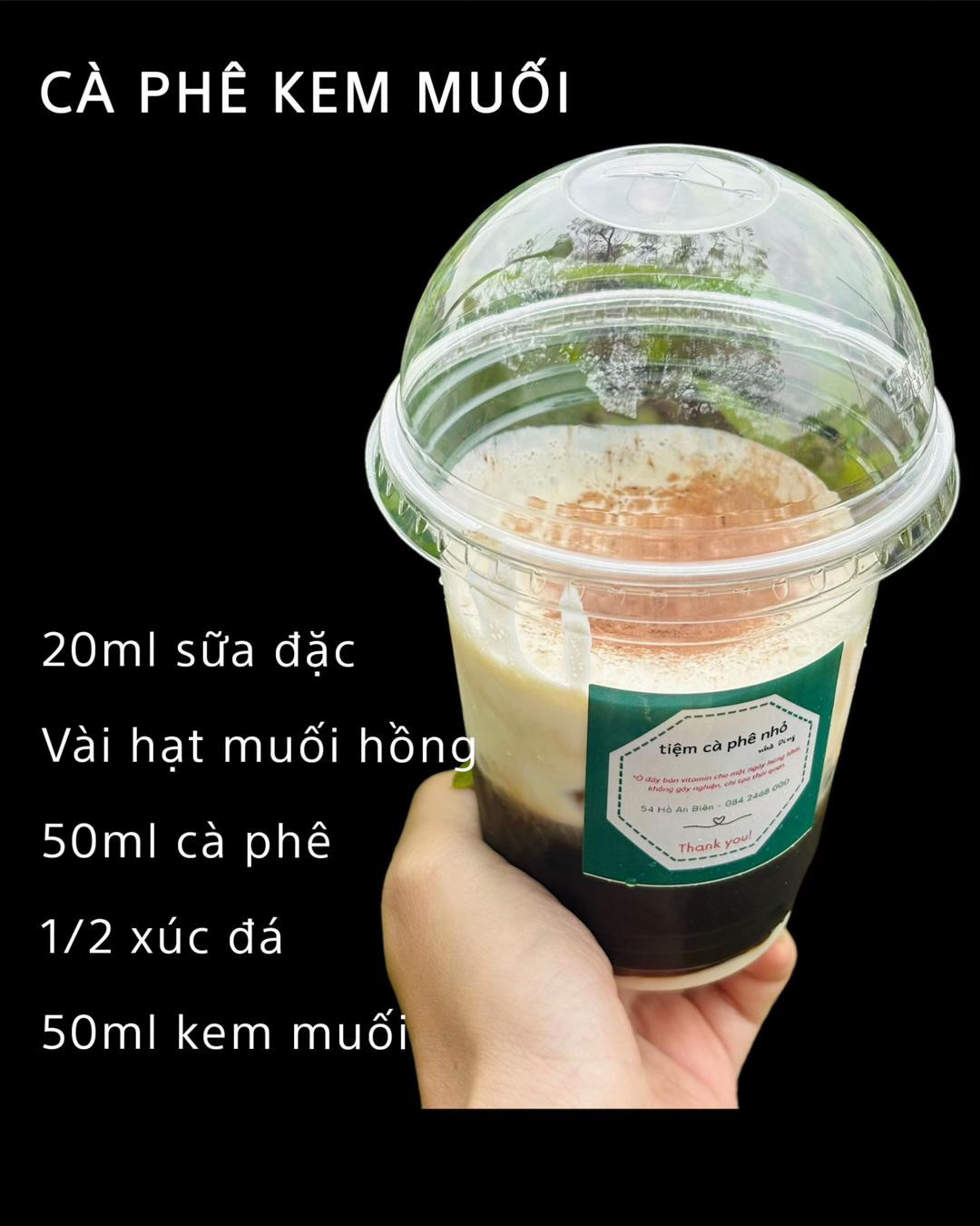 Công thức pha chế Cà phê kem muối, Bạc xỉu và Sữa tươi cà phê sương sao