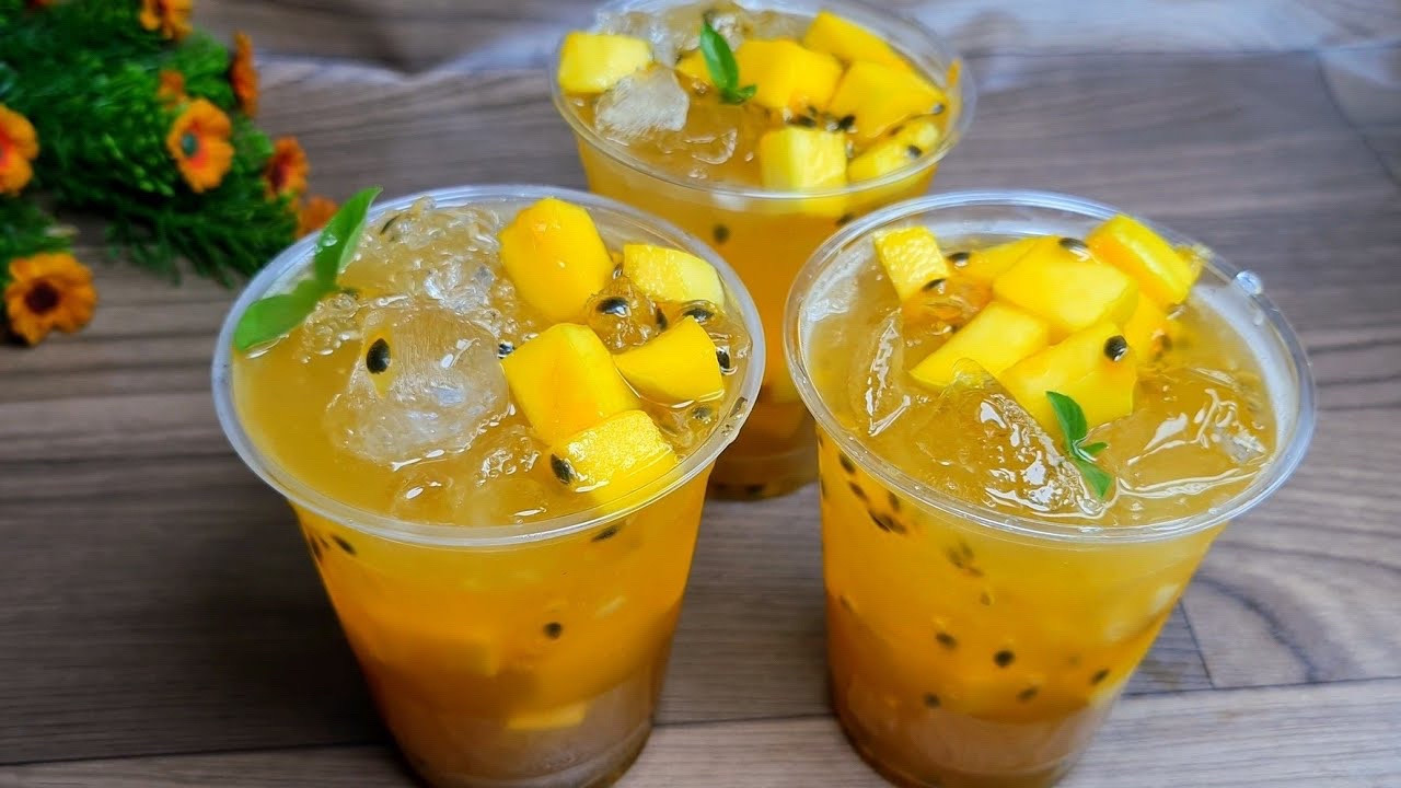 Công thức pha trà xoài chanh dây giải khát mùa hè cực ngon