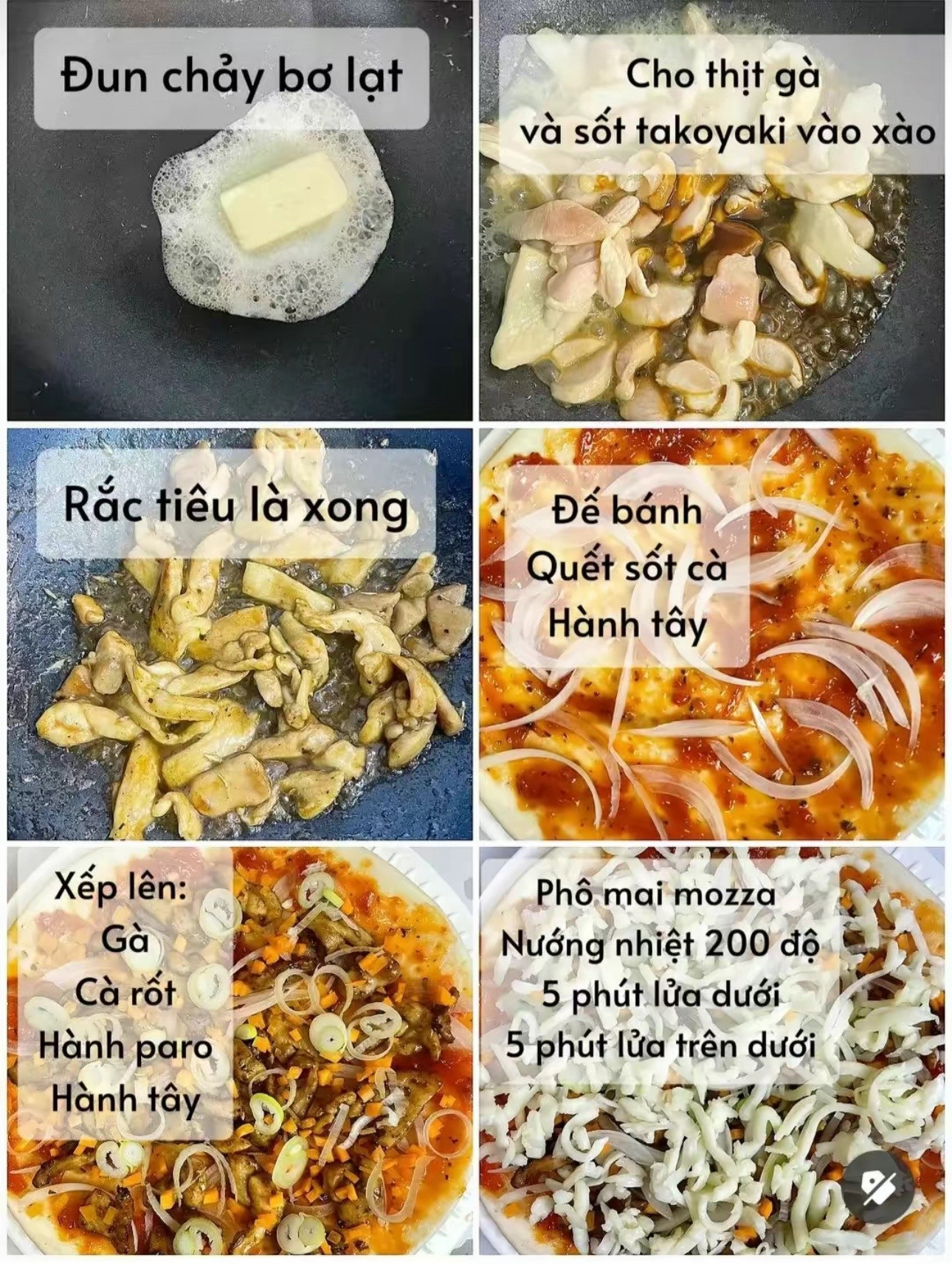 Công thức Pizza Gà Takoyaki: Bữa sáng nhanh, chất lượng với gà sốt takoyaki và rong biển