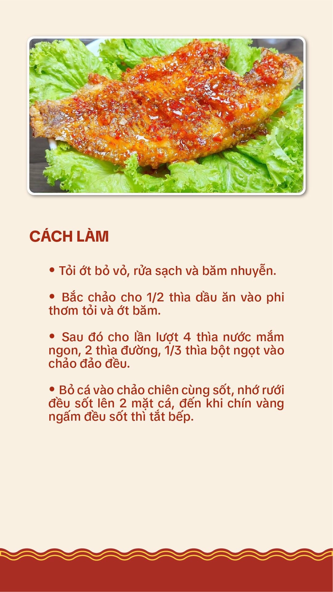 Công thức sốt mắm tỏi Cá diêu hồng chiên giòn, nguyên liệu và cách làm chi tiết