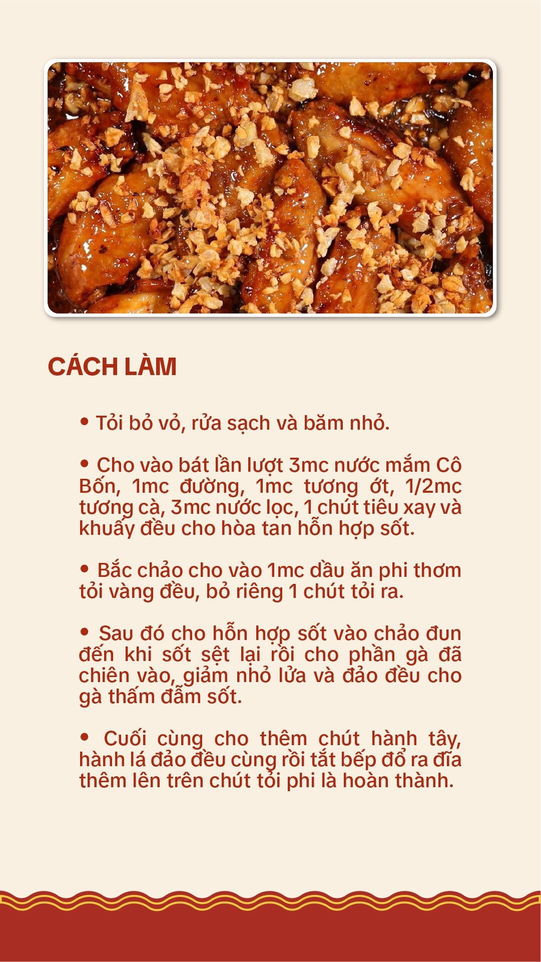 Công thức sốt mắm tỏi chiên đùi cánh gà siêu dính