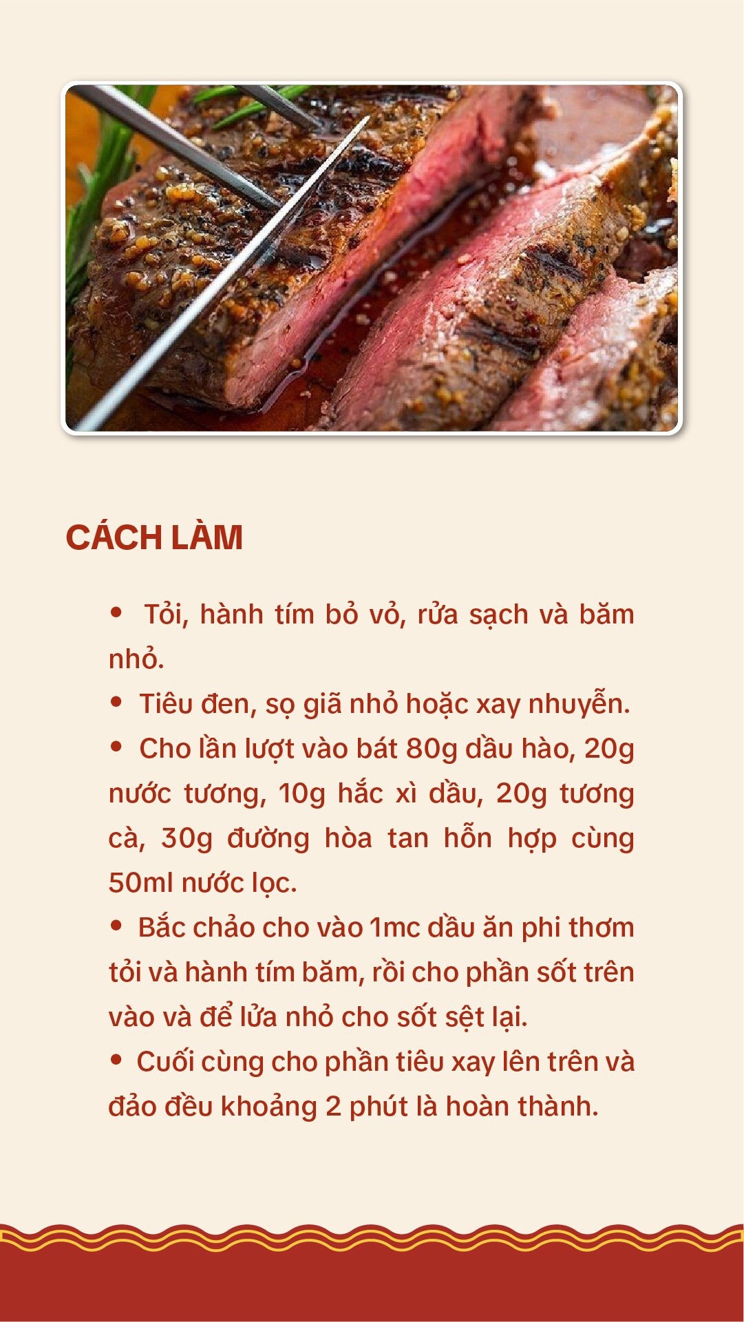 Công thức sốt tiêu đen làm bò bít tết (steak) ngon tại nhà