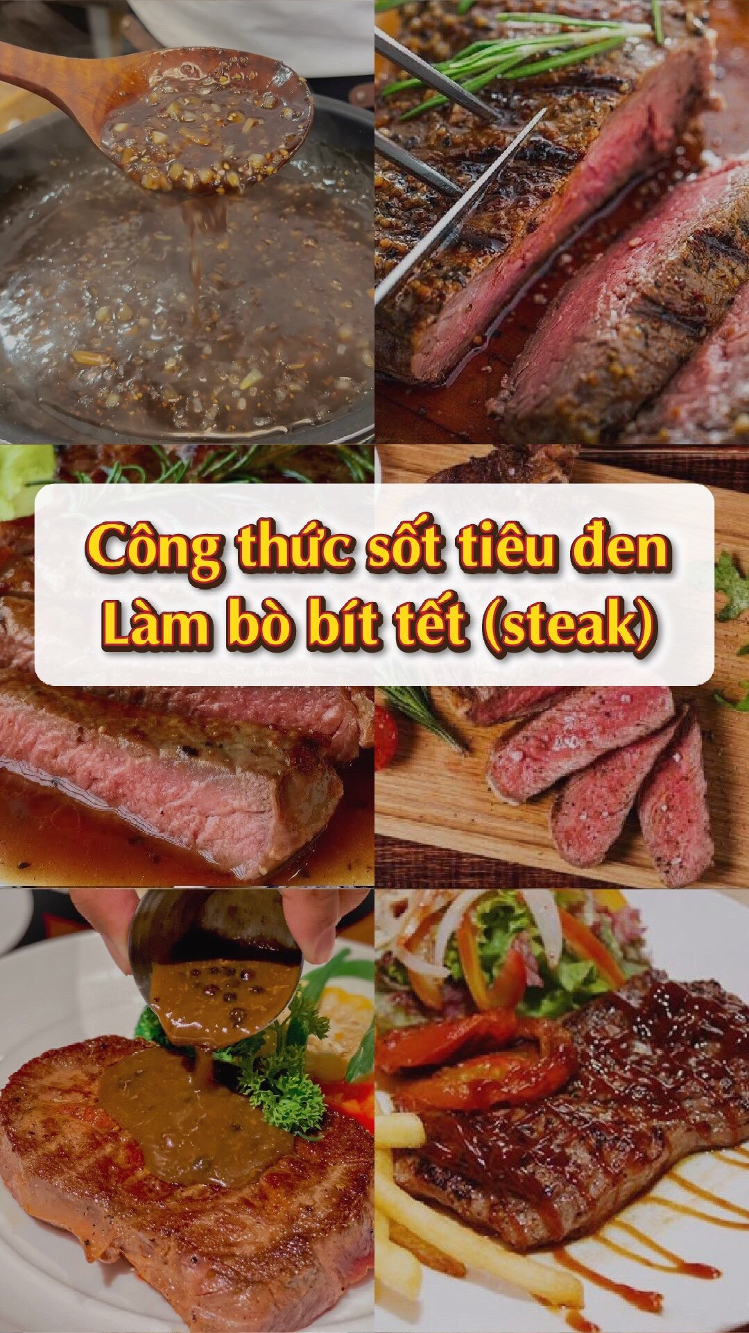 Công thức sốt tiêu đen làm bò bít tết (steak) ngon tại nhà