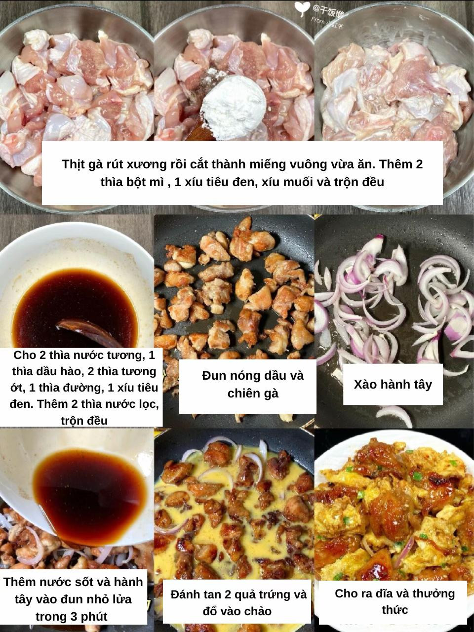 Công thức thịt gà xào trứng ngon tuyệt