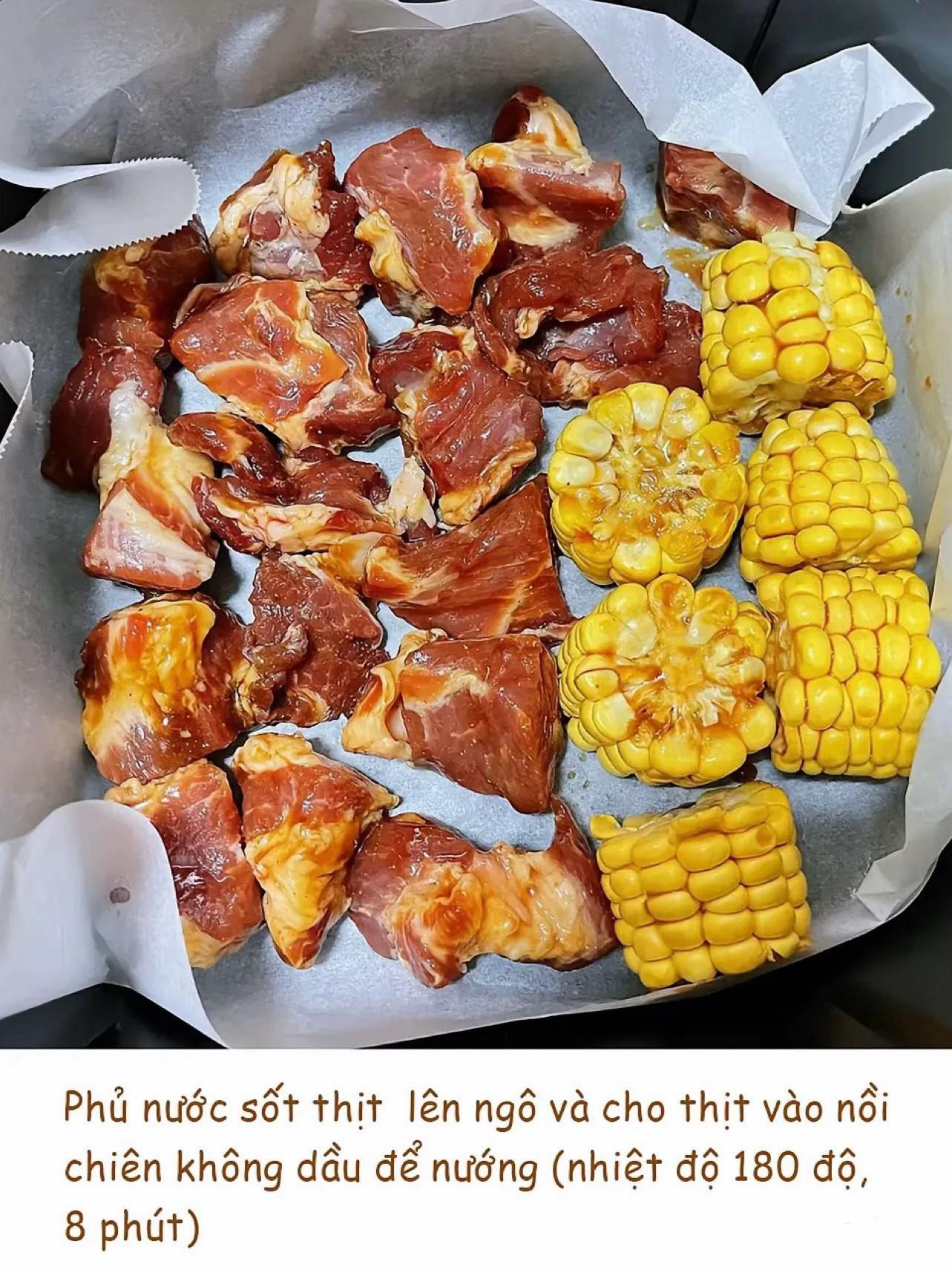Công Thức Thịt Heo cháy Tỏi nướng ngô