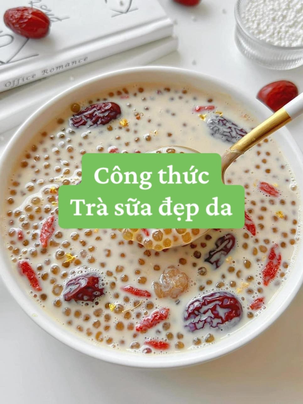 Công thức Trà sữa đẹp da với cao lương, táo đỏ, long nhãn và ki tử