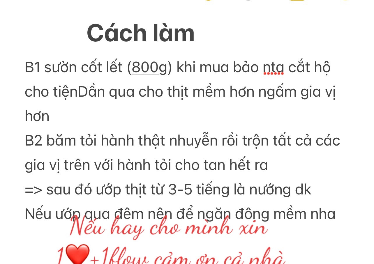 Công thức ướp sườn cốt lết nướng ngon tuyệt