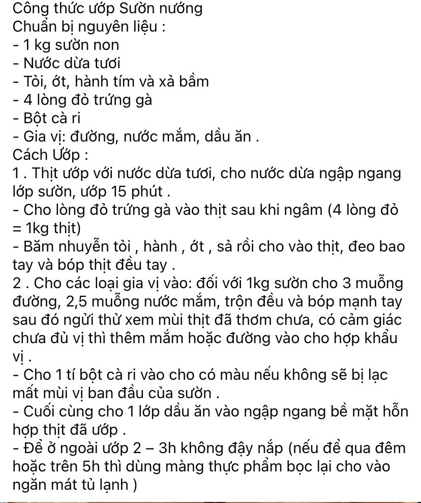 Công thức ướp sườn nướng ngon tuyệt với nước dừa tươi và gia vị đặc trưng