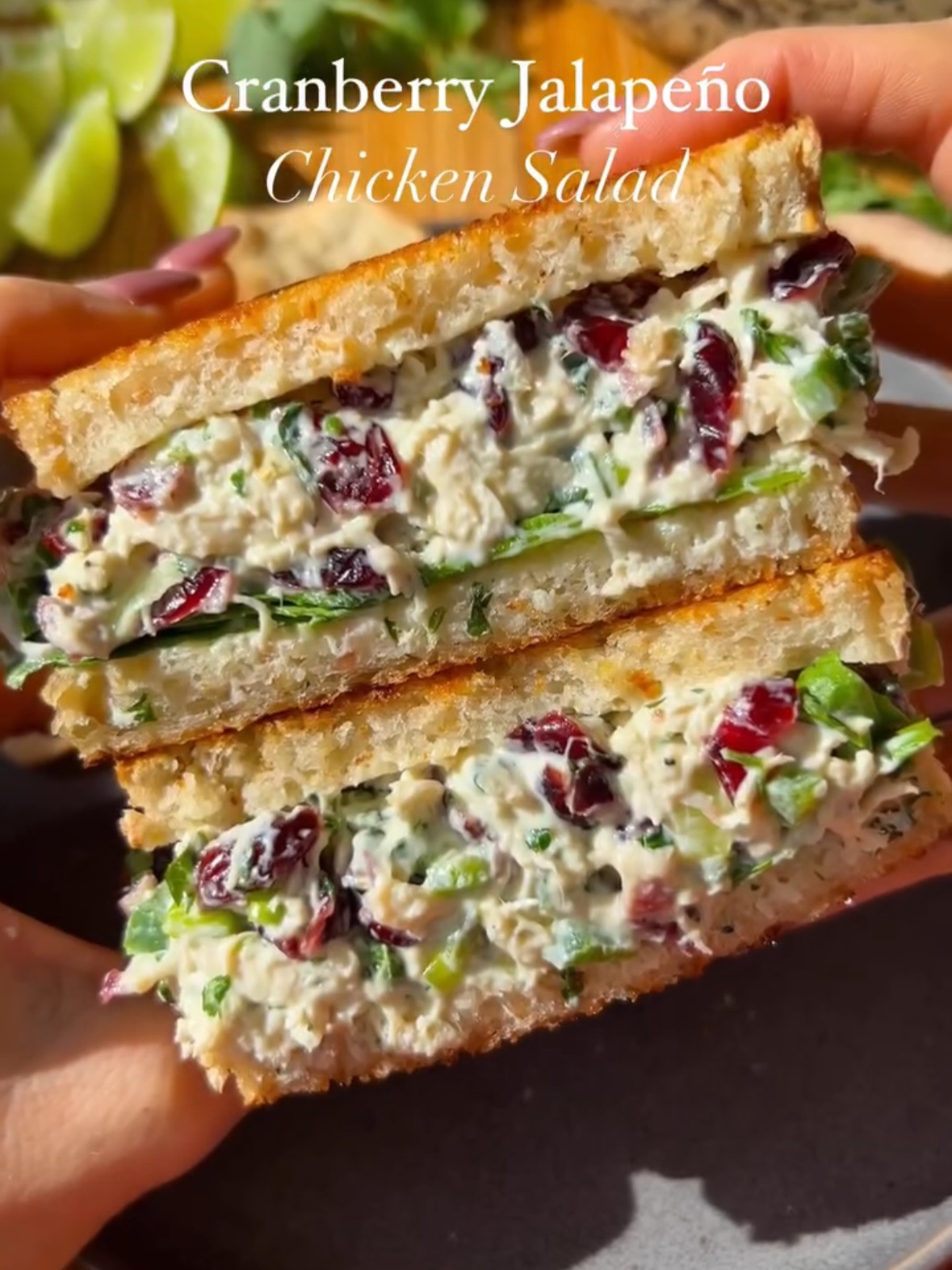 Cranberry Jalapeño Chicken Salad Sandwich