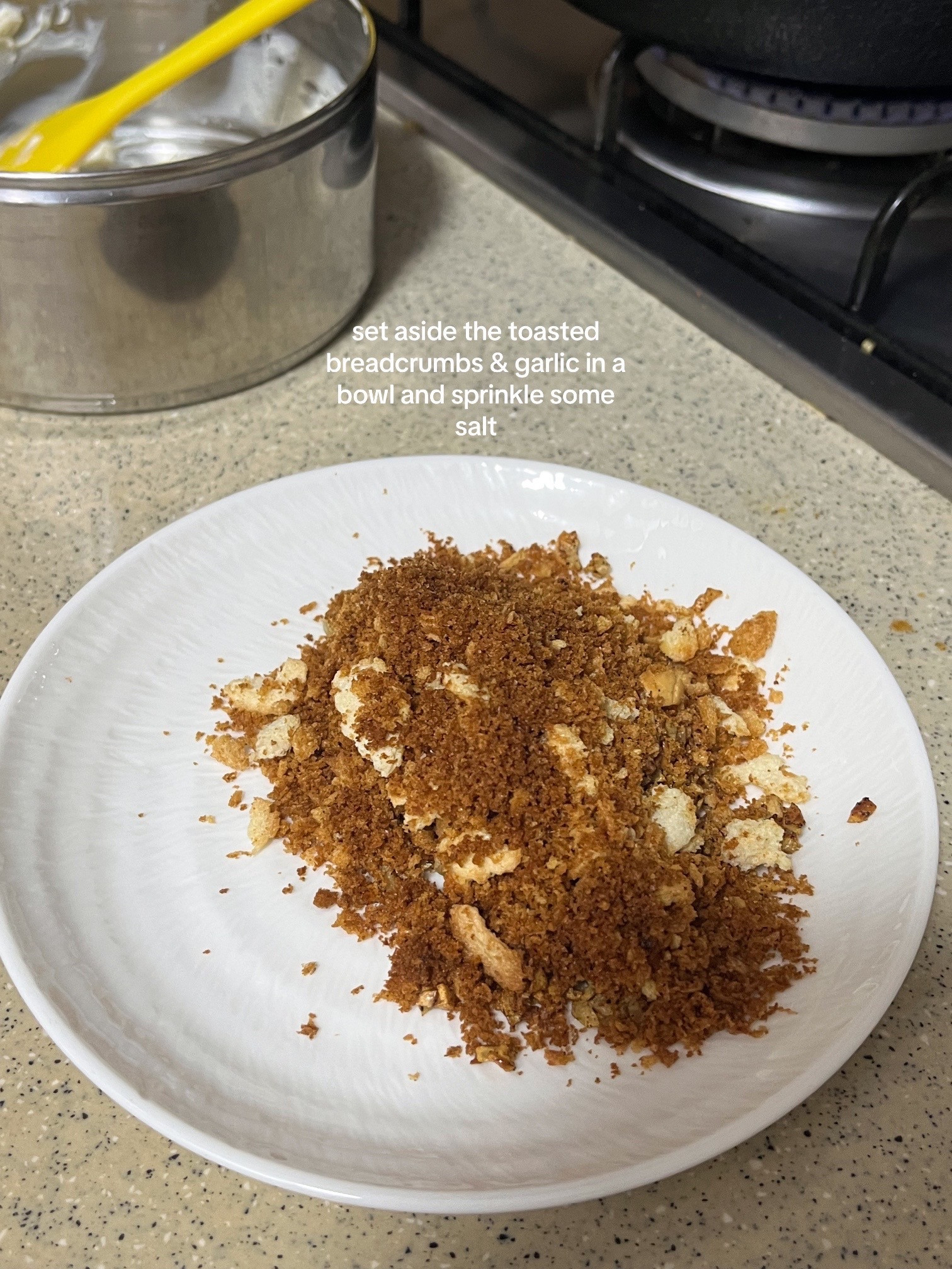 Creamy Brown Butter Ricotta Rigatoni with Crispy Toasted Breadcrumbs and Garlic