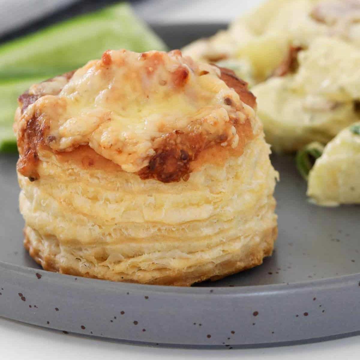 Creamy Chicken Vol Au Vent with Bacon, Leek and Mustard Filling