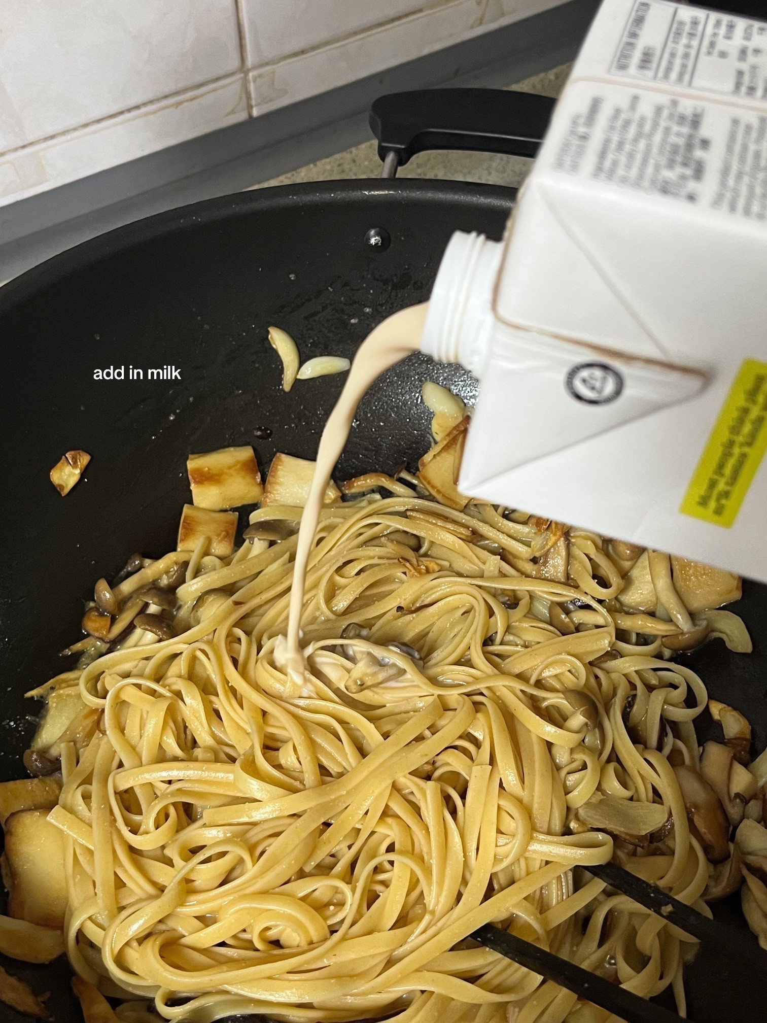Creamy Miso Mushroom Pasta Recipe with Shiitake, Shimeiji, and King Oyster Mushrooms