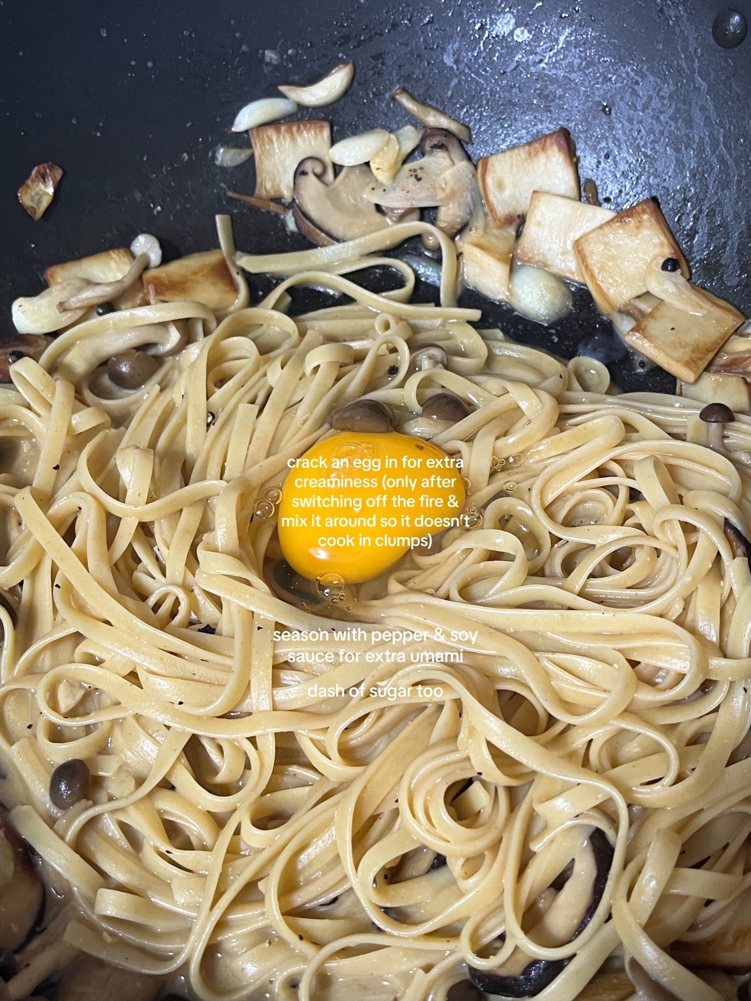 Creamy Miso Mushroom Pasta Recipe with Shiitake, Shimeiji, and King Oyster Mushrooms