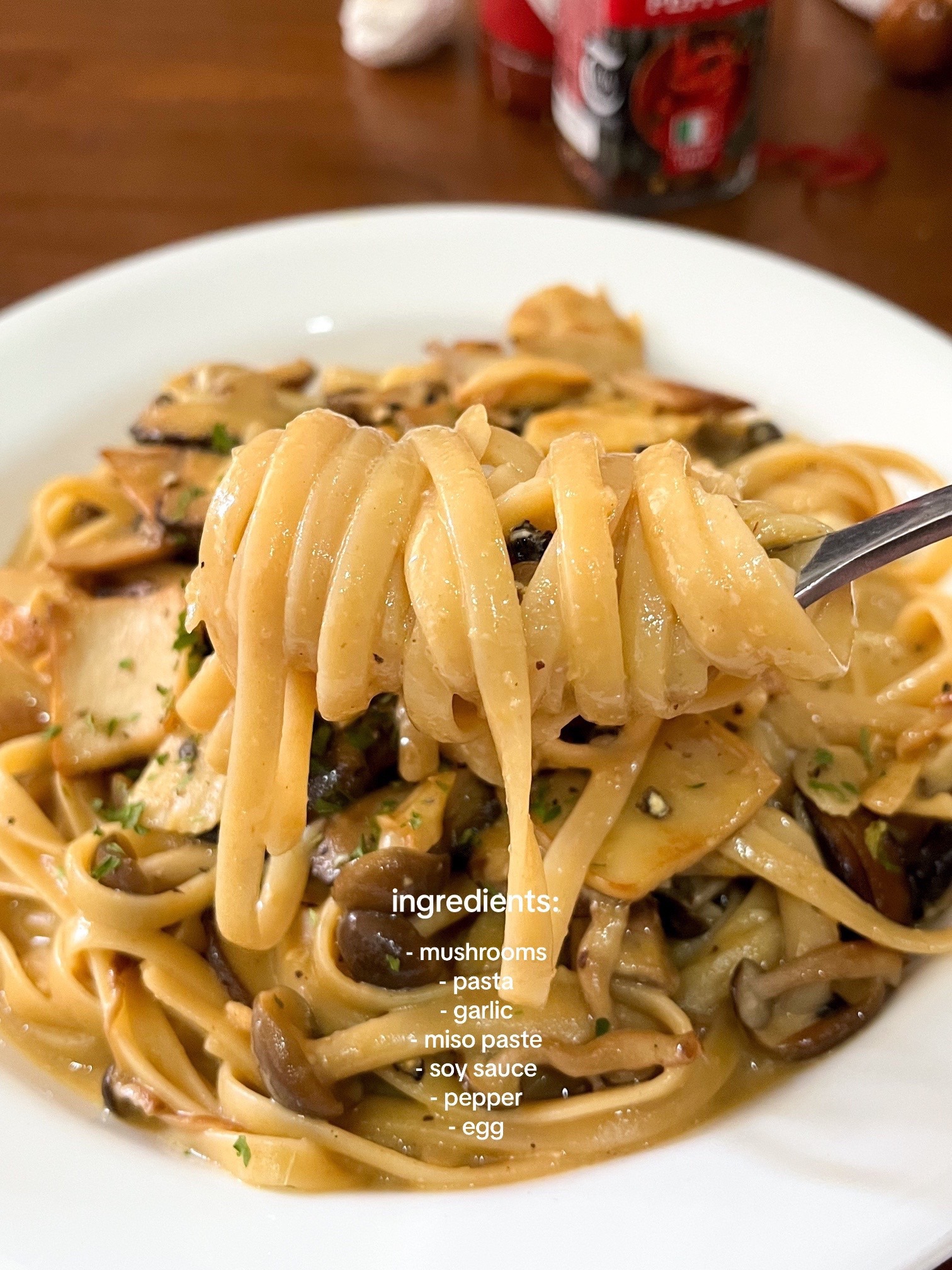 Creamy Miso Mushroom Pasta Recipe with Shiitake, Shimeiji, and King Oyster Mushrooms