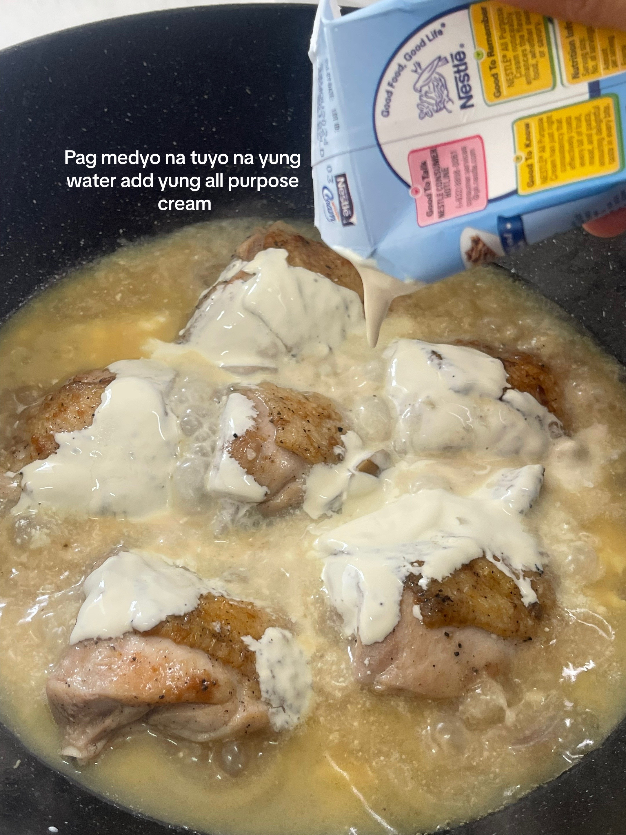 Creamy Mushroom Chicken Thighs with Baguio Beans