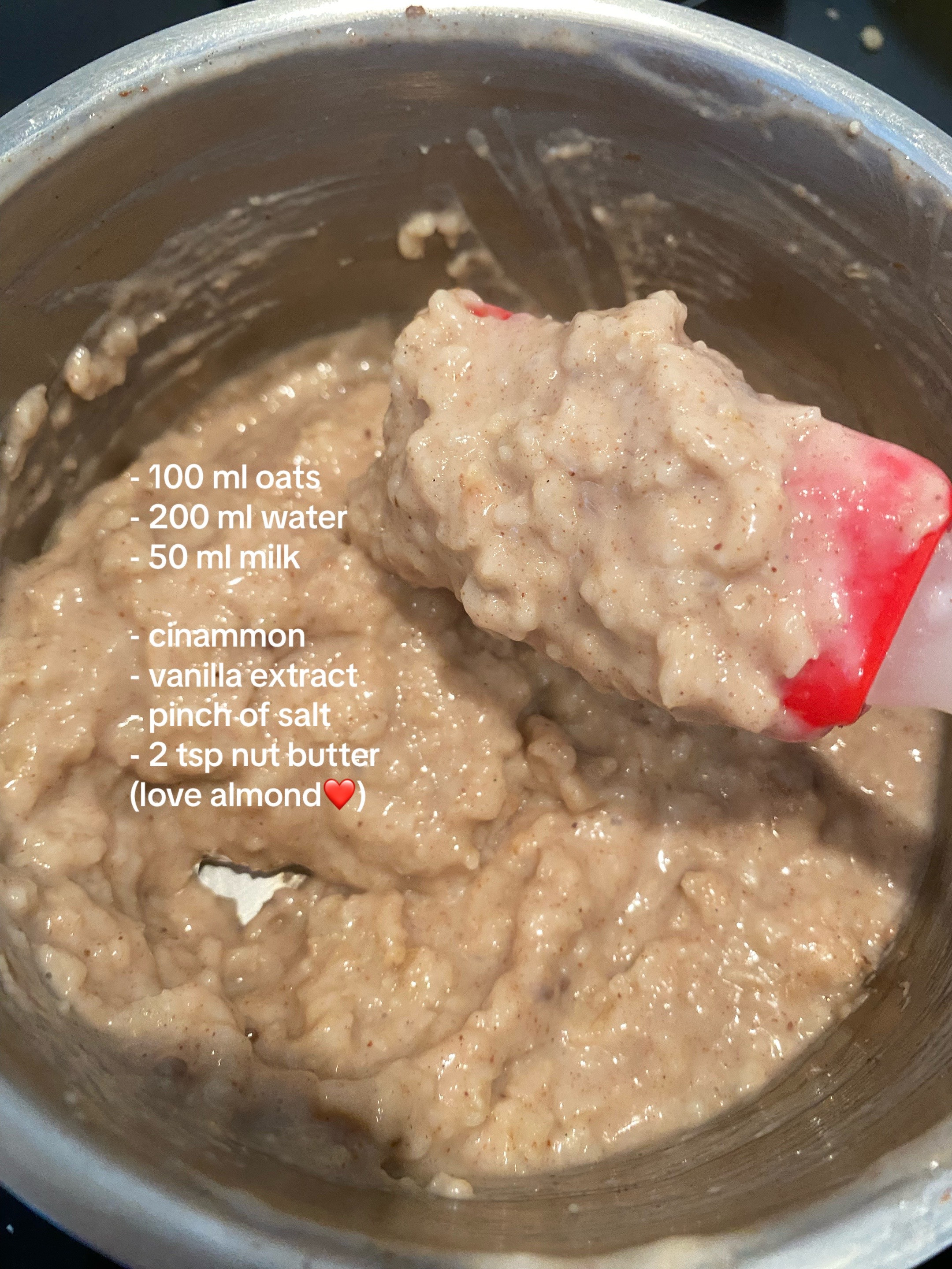 Creamy oatmeal with caramelized banana, cinnamon, and warm milk