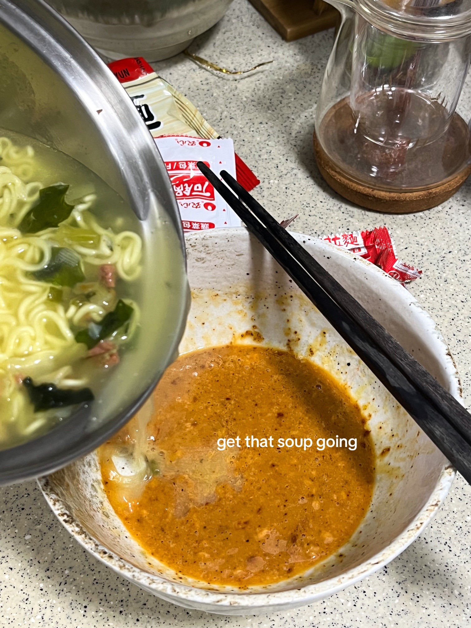 Creamy Shin Ramyeon with Kewpie Mayo, Egg, and Kimchi