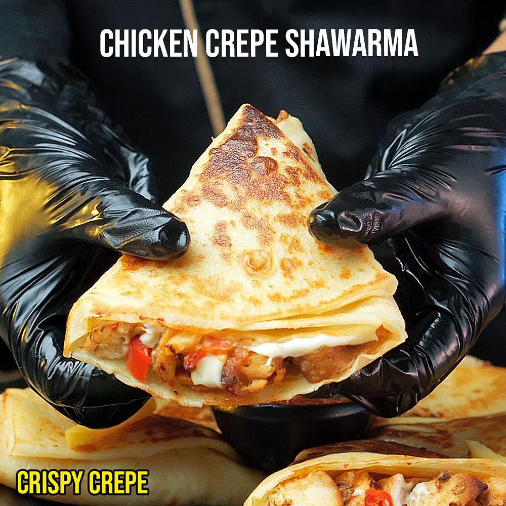Crispy Chicken Crepe Shawarma: A Delicious Fusion of Tender Spiced Chicken and Golden Crispy Crepes