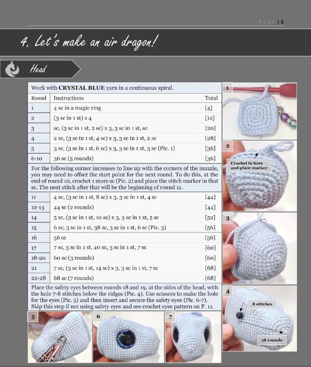 Crochet Air Dragon Aria Pattern Chart